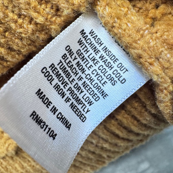 Wonderly Camel Brown Diamond Pointelle Mock Neck Lantern Sleeve Knit Sweater - Picture 6 of 13